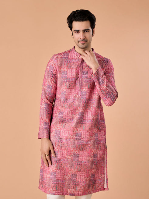 Manyavar Pink Charm Kurta Pajama