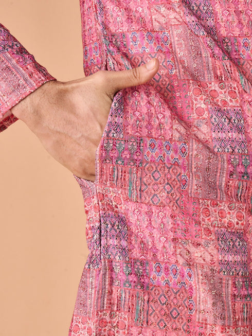 Manyavar Pink Charm Kurta Pajama