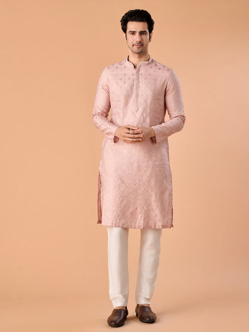 Manyavar Pink Splendor Kurta Pajama