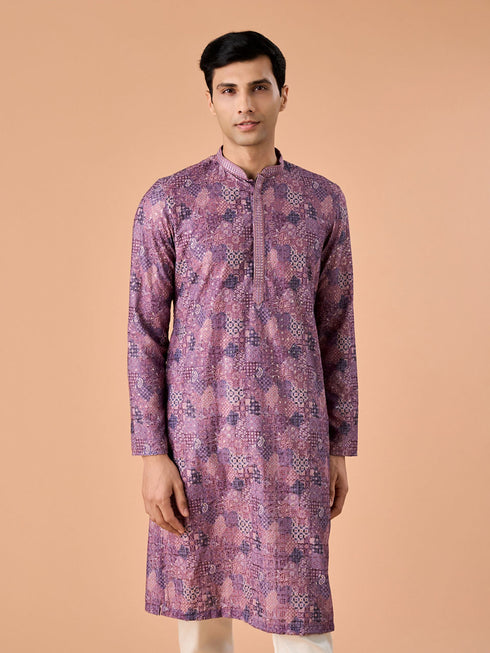 Manyavar Lilac Bliss Kurta Pajama