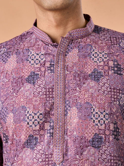 Manyavar Lilac Bliss Kurta Pajama