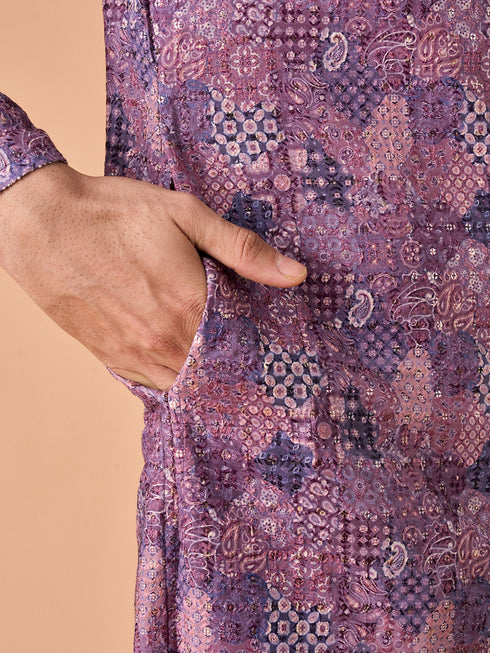 Manyavar Lilac Bliss Kurta Pajama