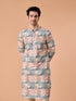 Manyavar Beige Elegance Kurta Pajama