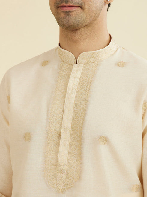 Manyavar Peach Elegance Kurta Pajama