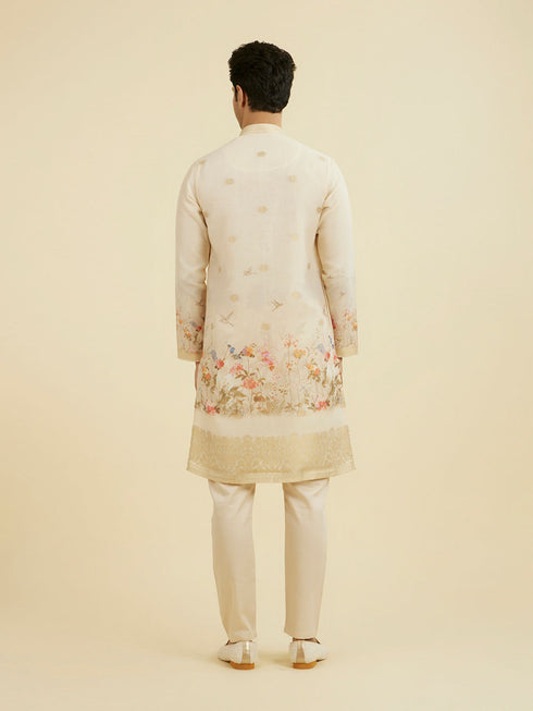 Manyavar Peach Elegance Kurta Pajama