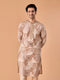 Manyavar Beige Splendor Kurta Pajama