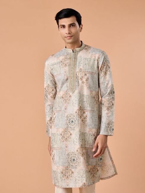 Manyavar Splendid Green Kurta Pajama