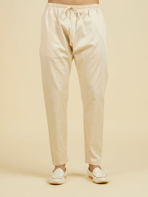 Manyavar Royal Beige Kurta Pajama