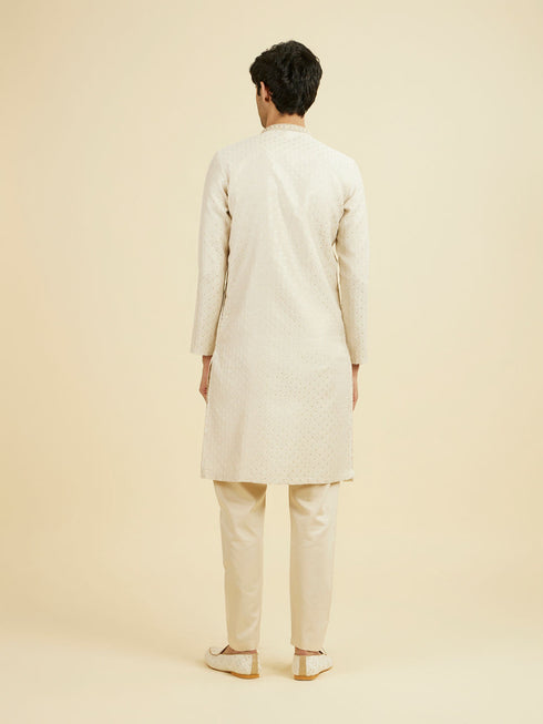 Manyavar Royal Beige Kurta Pajama
