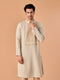 Manyavar Beige Elegance Kurta Pajama