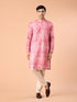 Manyavar Elegant Pink Celebration Kurta Pajama