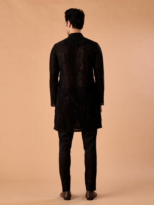 Manyavar Black Elegance Kurta Pant