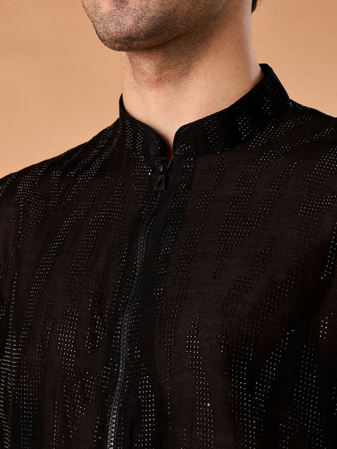 Manyavar Black Elegance Kurta Pant