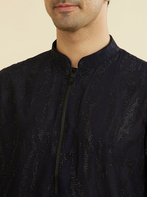Manyavar Regal Blue Kurta Pant Set