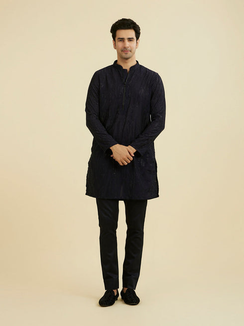 Manyavar Regal Blue Kurta Pant Set