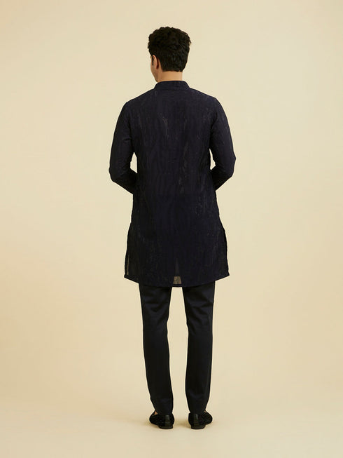 Manyavar Regal Blue Kurta Pant Set
