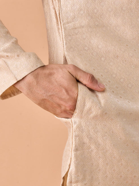 Manyavar Regal Fawn Brocade Kurta Pajama