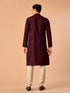 Manyavar Wine Embroidered Kurta Pajama Set
