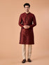Manyavar Maroon Majesty Brocade Kurta Pajama