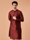 Manyavar Maroon Majesty Brocade Kurta Pajama