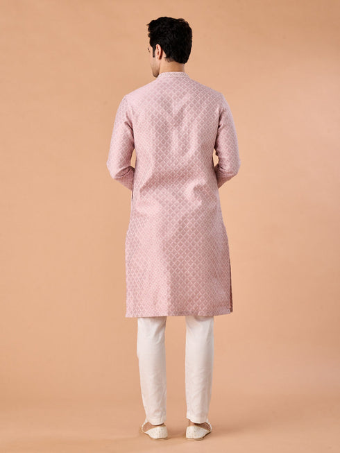 Manyavar Dusty Pink Elegance Kurta Pajama