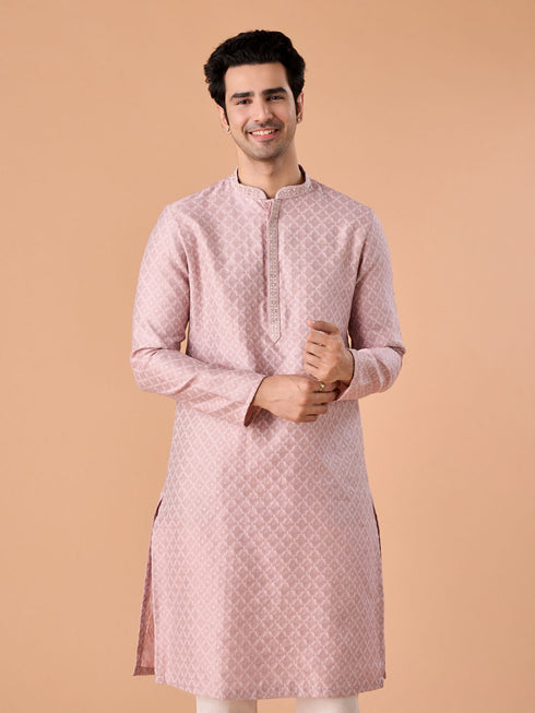 Manyavar Dusty Pink Elegance Kurta Pajama