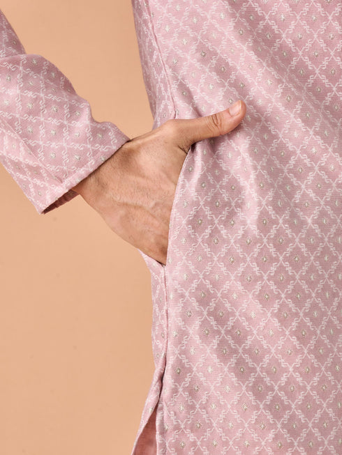Manyavar Dusty Pink Elegance Kurta Pajama