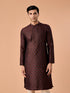 Manyavar Classic Brown Brocade Kurta Pajama