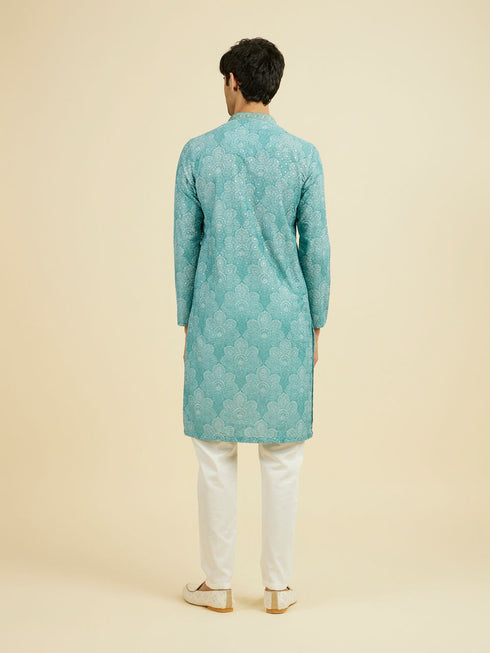 Manyavar Aqua Green Kurta Pajama