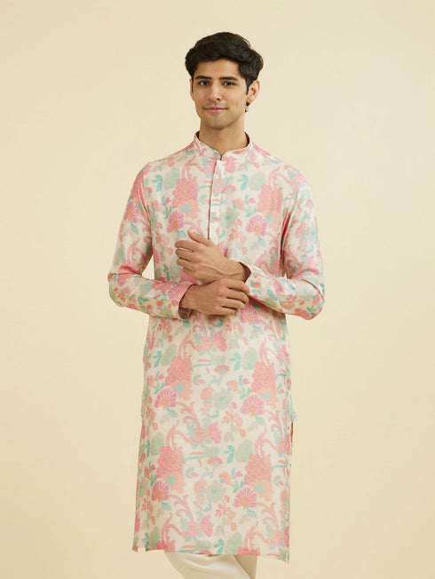 Manyavar Regal Cream Kurta Pajama