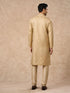 Manyavar Beige Silk Kurta Pajama