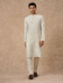 Manyavar Cream Blended Viscose Kurta Pajama