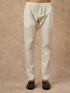 Manyavar Cream Blended Viscose Kurta Pajama