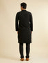 Manyavar Midnight Black Buta Embroidered Kurta Set