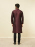 Manyavar Windsor Wine Medallion Patterned Kurta Set