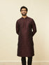 Manyavar Windsor Wine Medallion Patterned Kurta Set