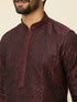 Manyavar Windsor Wine Medallion Patterned Kurta Set