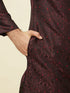 Manyavar Windsor Wine Medallion Patterned Kurta Set