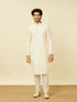 Manyavar Pearled Ivory White Ogee Patterned Kurta Set