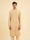 Manyavar Peach and Pista Green Chikankari Kurta Pajama