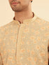 Manyavar Peach and Pista Green Chikankari Kurta Pajama