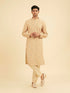 Manyavar Peach and Pista Green Chikankari Kurta Pajama