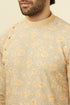 Manyavar Pista Side Open Kurta Pajama Set With Orange Motifs