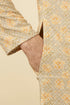 Manyavar Pista Side Open Kurta Pajama Set With Orange Motifs
