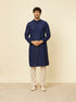 Manyavar Dark Blue Chikankari Kurta Set