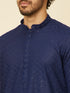 Manyavar Dark Blue Chikankari Kurta Set