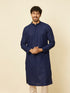 Manyavar Dark Blue Chikankari Kurta Set