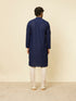 Manyavar Dark Blue Chikankari Kurta Set