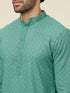 Manyavar Sea Green Sequin Embellished Chikankari Kurta Set