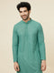 Manyavar Sea Green Sequin Embellished Chikankari Kurta Set